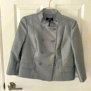 NWT Talbots silk and wool silver jacket